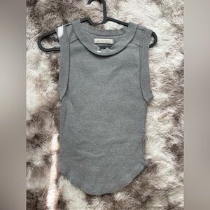 We The Free Gray Ribbed Top